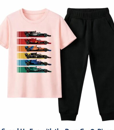 Racing Cars T-Shirt& Black Jogger Set